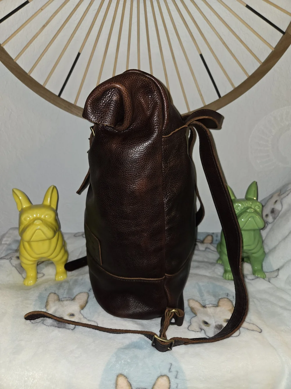 Portland Leather Dark Brown Roll-Top Backpack